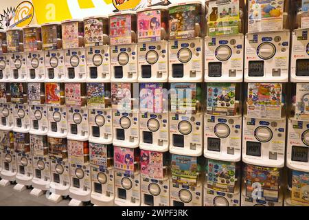 Gashapon (Gachapon) vending machine capsule toys – Tokyo, Japan – 26 February 2024 Stock Photo