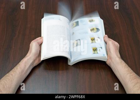 flipping book pages Stock Photo
