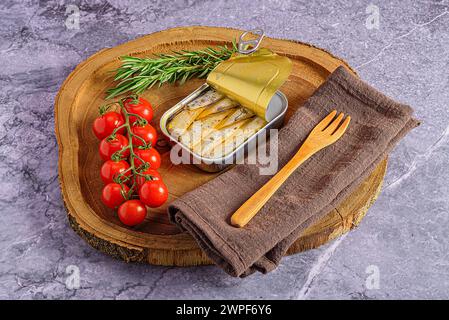 The Sardines with Tomato and Rosemary Stock Photo