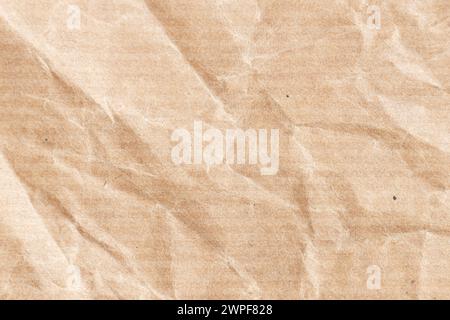 Crumpled brown paper texture background. Full frame Stock Photo