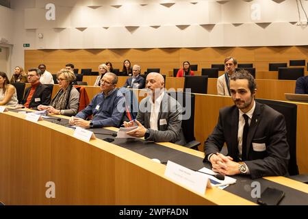 Brussels, Belgium. 07th Mar, 2024. ATTENTION EDITORS - FOCUS REPORTAGE - EDITORIAL USE ONLY - People attend a ceremony for the award of Healthcare Heroes program for students, at the Federal Parliament in Brussels, Thursday 07 March 2024. BELGA PHOTO JAMES ARTHUR GEKIERE Credit: Belga News Agency/Alamy Live News Stock Photo