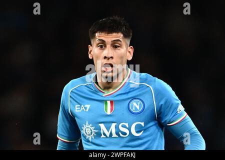 Mathias Olivera of SSC Napoli looks on during the Serie A TIM match between SSC Napoli and Juventus FC at Diego Armando Maradona Stadium in Naples, It Stock Photo