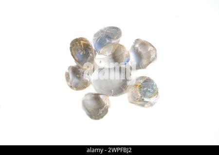Crystal stones with white background. Stock Photo