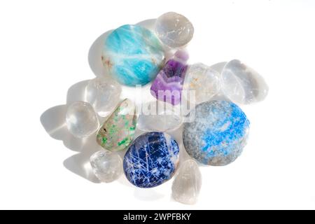Various stones with white background. Stock Photo