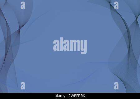 Futuristic wave background. Abstract dark blue lines on blue background. Line art. Colorful wave with lines. Creation with blending tool. Stock Photo