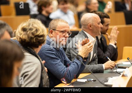 Brussels, Belgium. 07th Mar, 2024. ATTENTION EDITORS - FOCUS REPORTAGE - EDITORIAL USE ONLY - People attend a ceremony for the award of Healthcare Heroes program for students, at the Federal Parliament in Brussels, Thursday 07 March 2024. BELGA PHOTO JAMES ARTHUR GEKIERE Credit: Belga News Agency/Alamy Live News Stock Photo