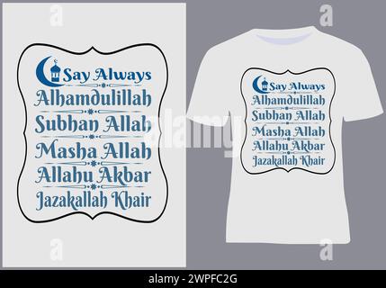 Islamic arabic t shirt clothing design vector, illustrator Stock Vector