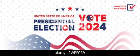 Presidential election day in the United States. Vote 2024. Election 2024 USA. Political election campaign banner. November 5 US Vote Day Background Stock Vector
