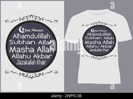 Islamic arabic t shirt clothing design vector, illustrator Stock Vector