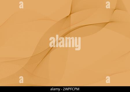 Abstract dark orange lines on orange background. Futuristic wave background. Curved wavy line, smooth strip. Line art. Colorful wave with lines Stock Photo