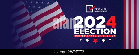 Presidential election day in the United States. Vote 2024. Election 2024 USA. Political election campaign banner. November 5 US Vote Day Background Stock Vector