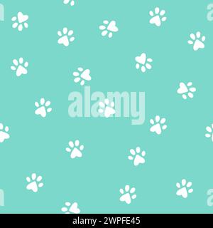 Cat little paws seamless pattern Stock Vector