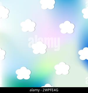 White clouds on abstract blue sky Stock Vector