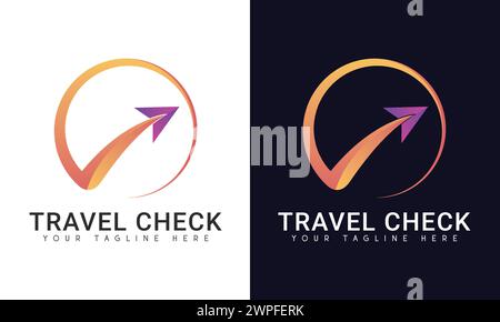 Travel Check Business Travel Logo Design Stock Vector
