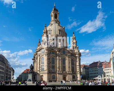 Frauenkirche, Church of the Virgin Mary, a baroque Lutheran church, built of sandstone. Dresden, Saxony, Germany 2020 Stock Photo