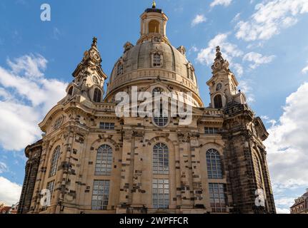 Frauenkirche, Church of the Virgin Mary, a baroque Lutheran church, built of sandstone. Dresden, Saxony, Germany 2020 Stock Photo