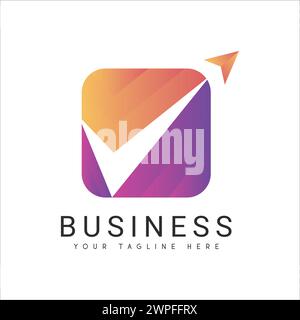 Travel Check Business Travel Logo Design Stock Vector