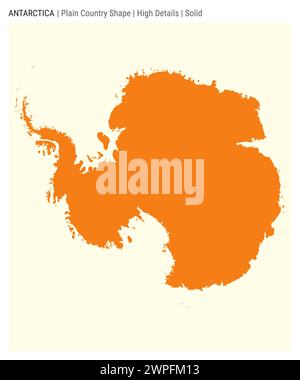 Antarctica plain country map. High Details. Solid style. Shape of Antarctica. Vector illustration. Stock Vector