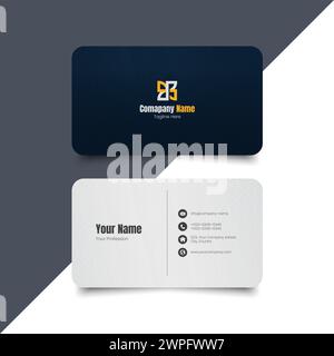 Simple Business Card Layout. creative modern name card and business card. Clean Design. corporate design template, Clean professional business card. Stock Vector