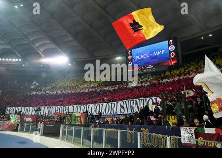 Roma, Italia. 07th Mar, 2024. Roma supporters during the UEFA Europe League soccer match between first leg of the round of 16 between Roma and Brighton FC at the Rome's Olympic stadium, Italy - Thursday, March 7, 2024 - Sport Soccer ( Photo by Alfredo Falcone/LaPresse ) Credit: LaPresse/Alamy Live News Stock Photo