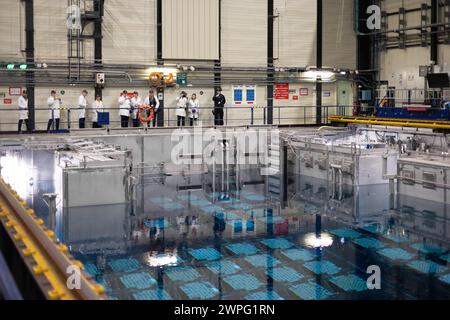 La Hague, France. 07th Mar, 2024. View of the nuclear waste storage pool, at Orano la Hague, a nuclear fuel reprocessing plant, in La Hague, northwestern France, on March 7, 2024. Photo by Raphael Lafargue/ABACAPRESS.COM Credit: Abaca Press/Alamy Live News Stock Photo