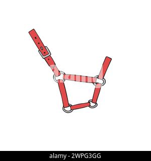 Vector hand drawn colored horse halter Stock Vector