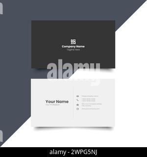 Simple Business Card Layout. creative modern name card and business card. Clean Design. corporate design templatClean professional business template Stock Vector
