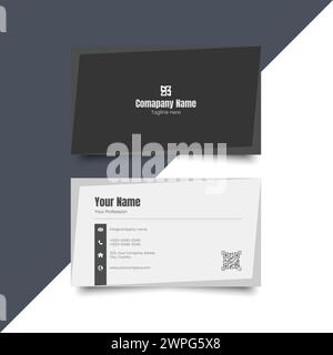 Simple Business Card Layout. creative modern name card and business card. Clean Design. corporate design templatClean professional business template Stock Vector