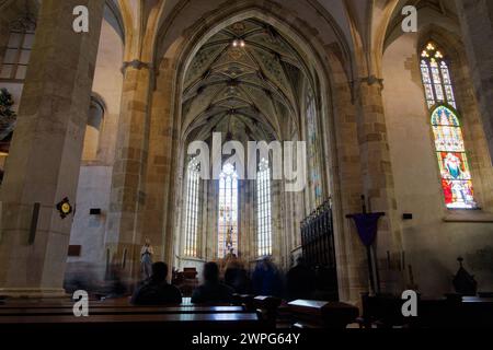 St Martin Cathedral Interior, a 13th-century Gothic Romanesque Catholic church in Bratislava, Slovakia. Stock Photo