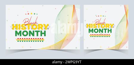 Set of Black History Month celebrated. February national black history month African American vector illustration Template for background, banner Stock Vector