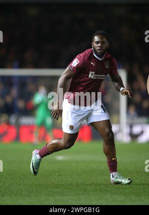 Peterborough, UK. 05th Mar, 2024. Tyreece Simpson (NT) at the Peterborough United v Northampton Town EFL League One match, at the Weston Homes Stadium, Peterborough, Cambridgeshire, on 5th March, 2024. Credit: Paul Marriott/Alamy Live News Stock Photo