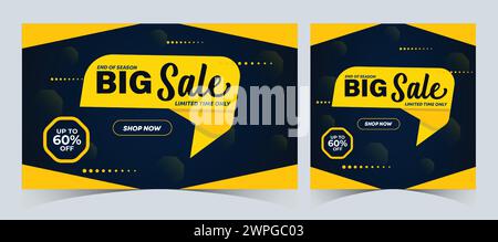 Set of super sale web banner template design. flash big sale banner template promotion posts. web banner for mega sale promotion discount banner Stock Vector