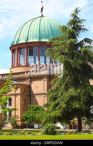 View at the orangery of the State Art Gallery from Botanical Gardens in Karlsruhe, Germany Stock Photo