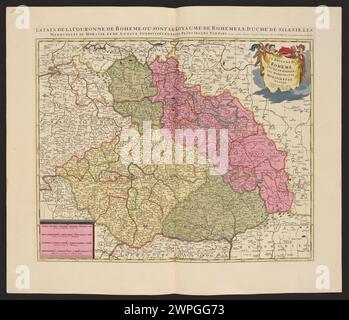 Estats de la Couronne de Boheme Ou Sont Le Royaume de Bohemele, Spirit de Silesie, Les Marquisatde Moravie et de Lusace Subdivises en leons principles parties; Schenck, Pieter (1660-1711), Valck, Gerard (1651 cars 1652-1726), Janssonius, Johannes (1588-1664), Sanson, Nicolas (1600-1667); 1711 (1711-00-00-1711-00-00); Stock Photo