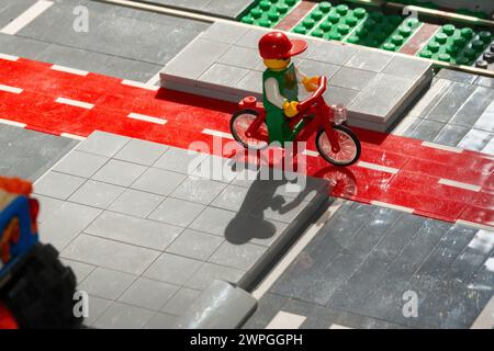 Lego Figures of Urban Cyclists Stock Photo