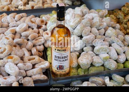 Italy, Festival Street Food, Sweet Wine Called Zibibbo, Typical of the Sicily Region Stock Photo