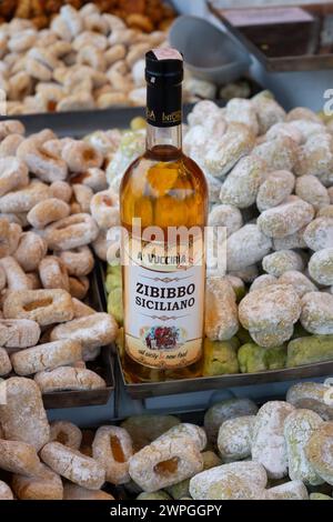 Italy, Festival Street Food, Sweet Wine Called Zibibbo, Typical of the Sicily Region Stock Photo