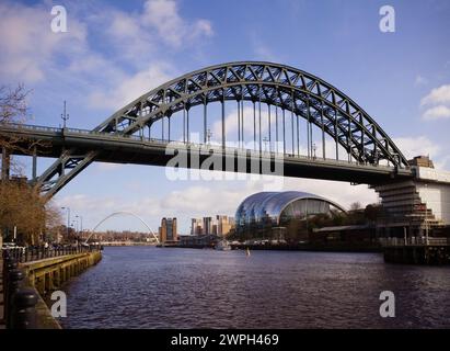 The famous Newcastle high bridge over the river Tyne Stock Photo