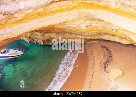 Benagil cave in Algarve. Top down view. Lagoa, Carvoeiro, Algarve, Portugal Stock Photo