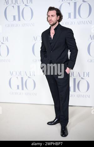 March 7, 2024, Madrid, Madrid, Spain: Aaron Taylor-Johnson attends â€˜ACQUA DI GIOâ€™ By Giorgio Armani - Photocall at Matadero on March 7, 2024 in Madrid, Spain (Credit Image: © Jack Abuin/ZUMA Press Wire) EDITORIAL USAGE ONLY! Not for Commercial USAGE! Stock Photo
