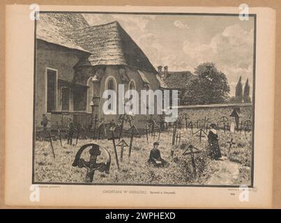Cemetery in Ossiach; Z: 'K Osy' 1887, No. 1127, 22 January (February 3), p. 69; Gierymski, Aleksander (1850-1901), Nicz, Edward (1851-1916), Woodmur of K Osów (Warsaw; Drzewytnia; 1867–1890); 1887 (1887-00-00-1887-00-00);Gierymski, Aleksander (1850-1901), Gierymski, Aleksander (1850-1901)-reproduction, painting, Polish painting, press clippings Stock Photo
