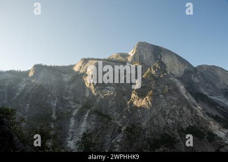 Half Dome Stands High Over Quarter Dome and Ahwiyah Point Above Snow Creek Trail in Yosemite Stock Photo