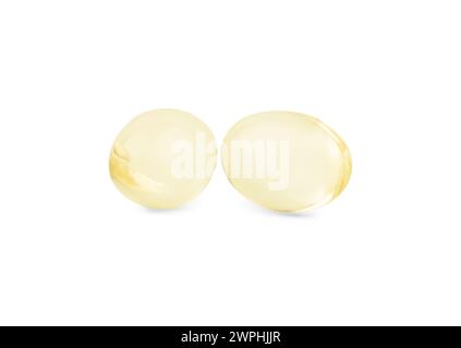 Vitamin capsules isolated on white. Health supplements Stock Photo