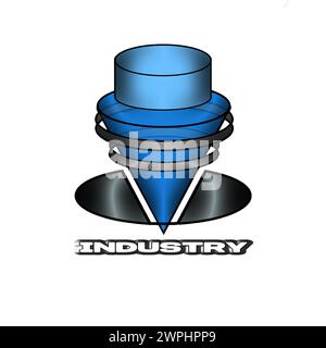 The logo depicts the hard work ethic in the metal, mechanical, engineering, manufacturing and drilling industries Stock Vector