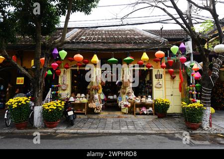 A Vietnamese handicraft and souvenir shop in Hoi An, Vietnam. Stock Photo