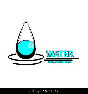 The water drop logo depicts environmental sustainability and returning to nature Stock Vector