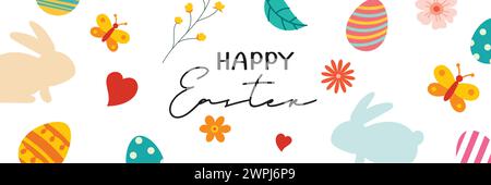 Happy easter egg greeting card background template.Can be used for cover, invitation, ad, wallpaper,flyers, posters, brochure. Stock Vector
