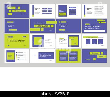 Presentation template with a set of infographics Stock Vector