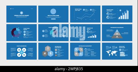 Presentation template with a set of infographics Stock Vector