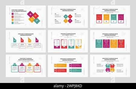 Presentation template with a set of infographics Stock Vector